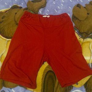 Red biker shorts
